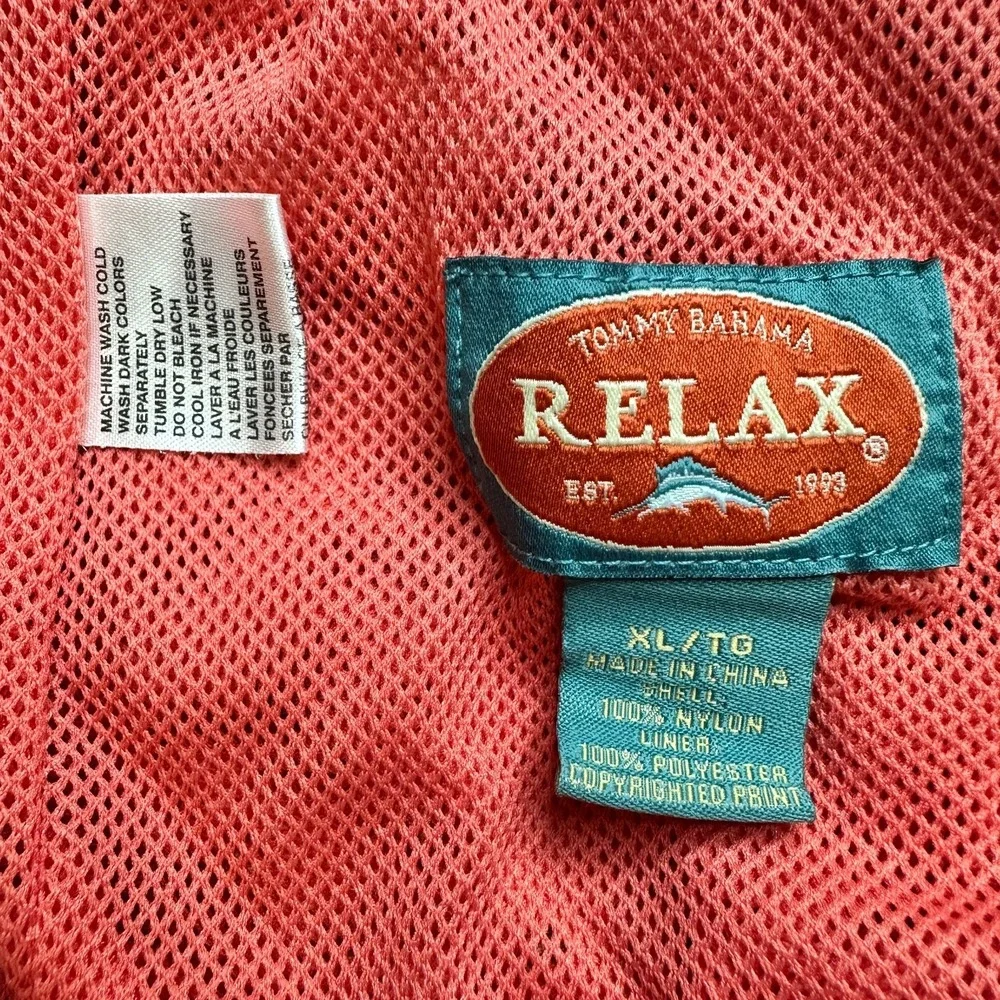 TOMMY BAHAMA RELAX Men's XL Board Shorts Swim Trunks Tropical Orange‎ Red